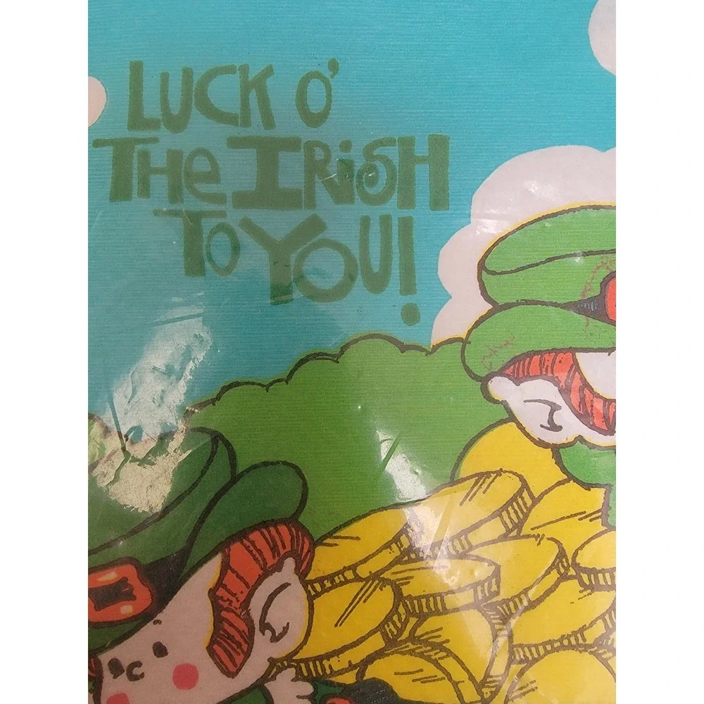 Vintage 1979 American Greetings St‎ Patricks Day Tablecover Leprechaun 54x96 NEW